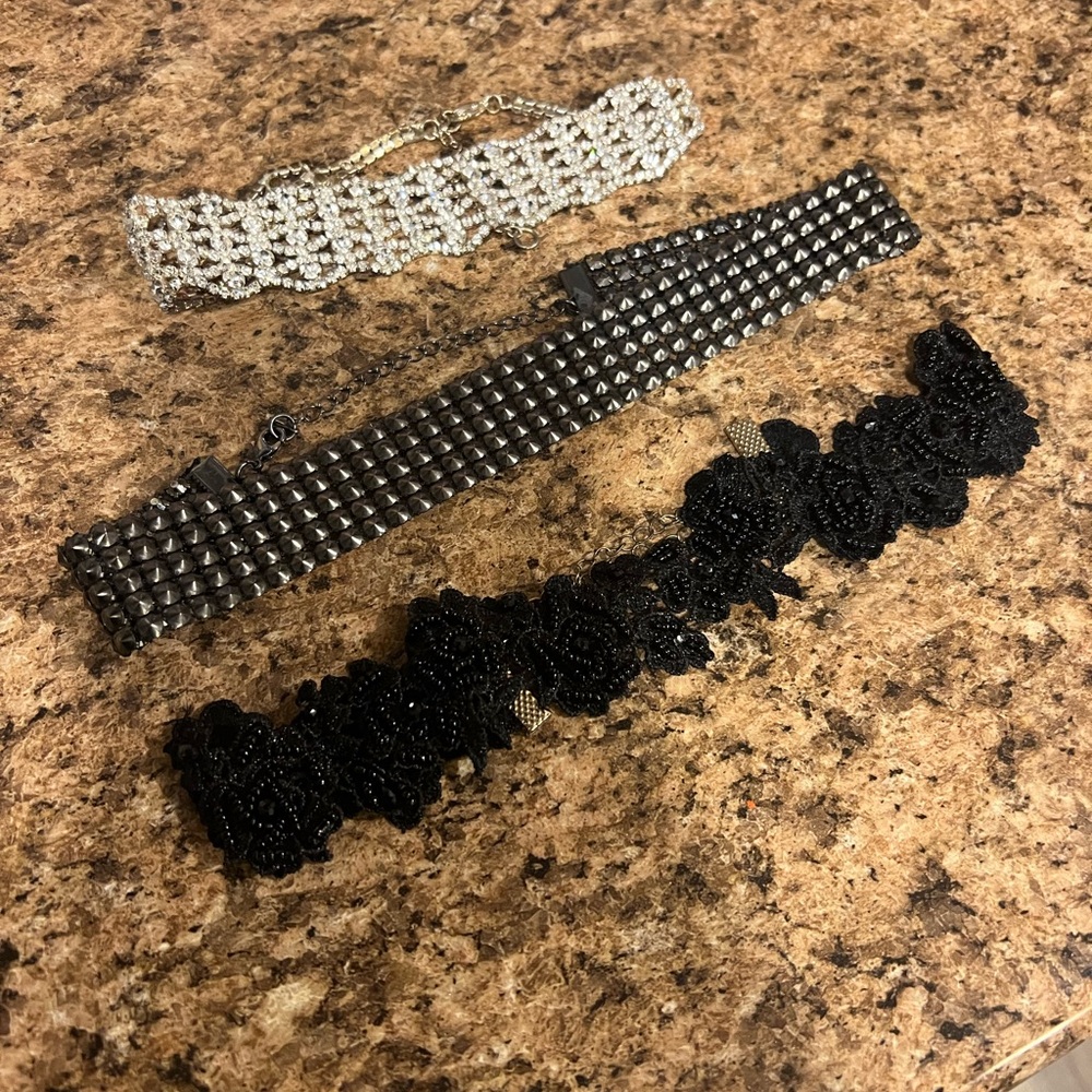 Set of Three Stylish Chokers